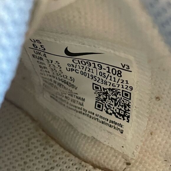 Nike Air Force 1 Red and White Sneakers Classic Style - Picture 8 of 9